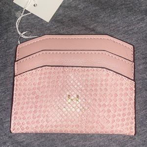 Halston pink credit cards holder wallet card case